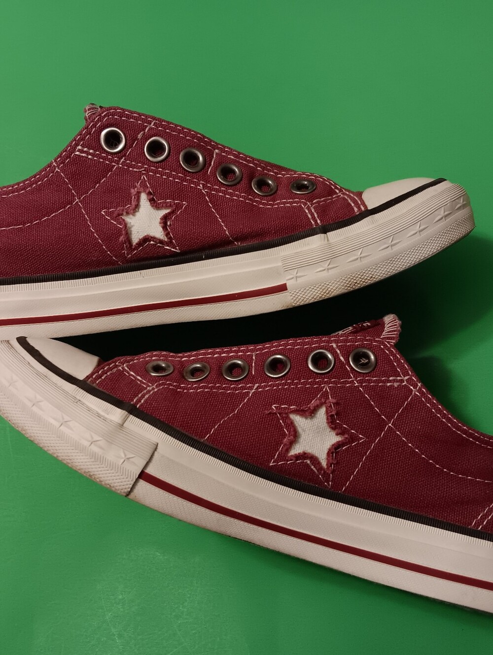 Converse One Star Sneakers/Shoes Preowned Burgundy Color Women's Size 7 - Picture 6 of 12